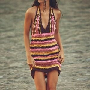 Zara Multicolor Striped Midi Dress